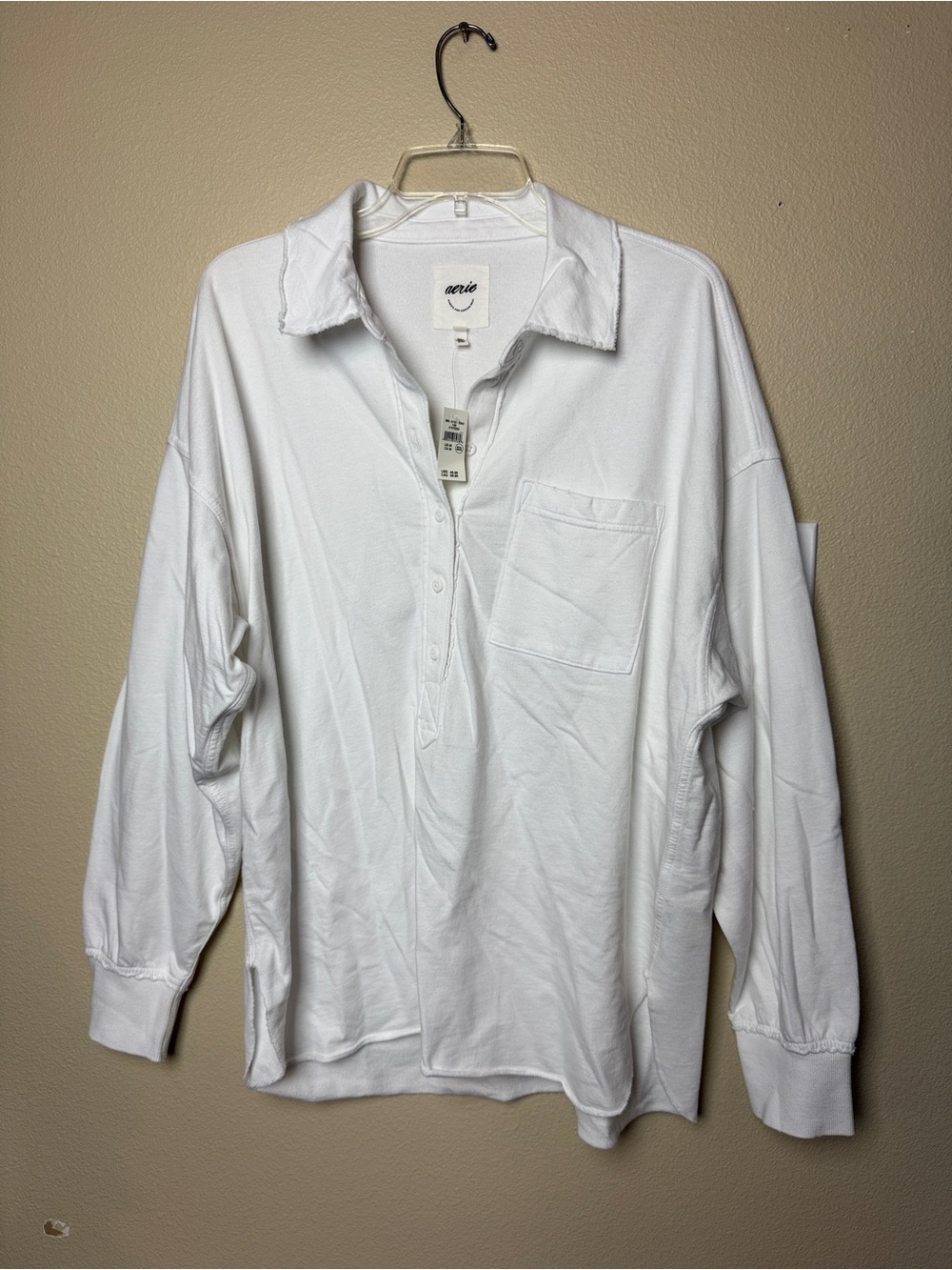 Aerie Take It Easy Popover Polo Sweatshirt - Size M